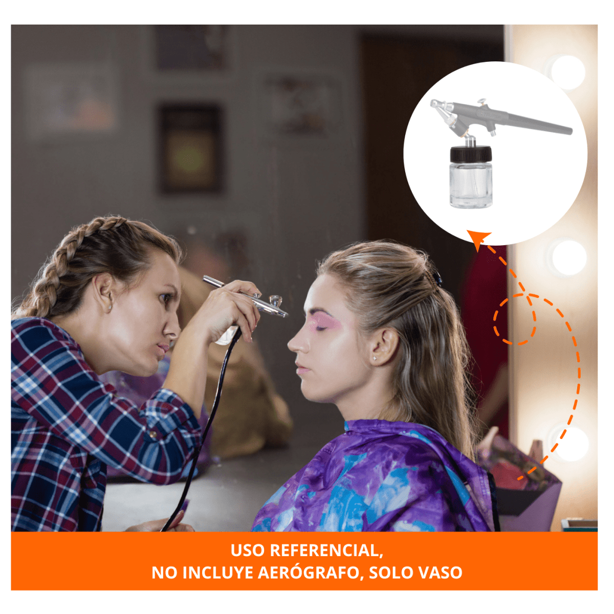 Juego de 2 vasos de 15 ml y adaptador para aerógrafo Truper4