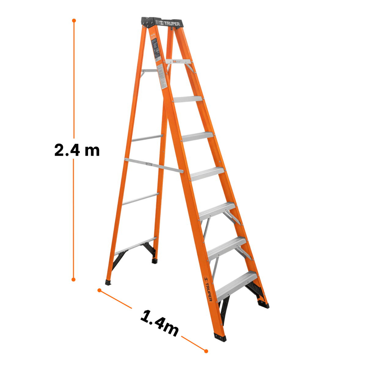 Escalera fibra de vidrio tipo tijera 7 peldaños truper3