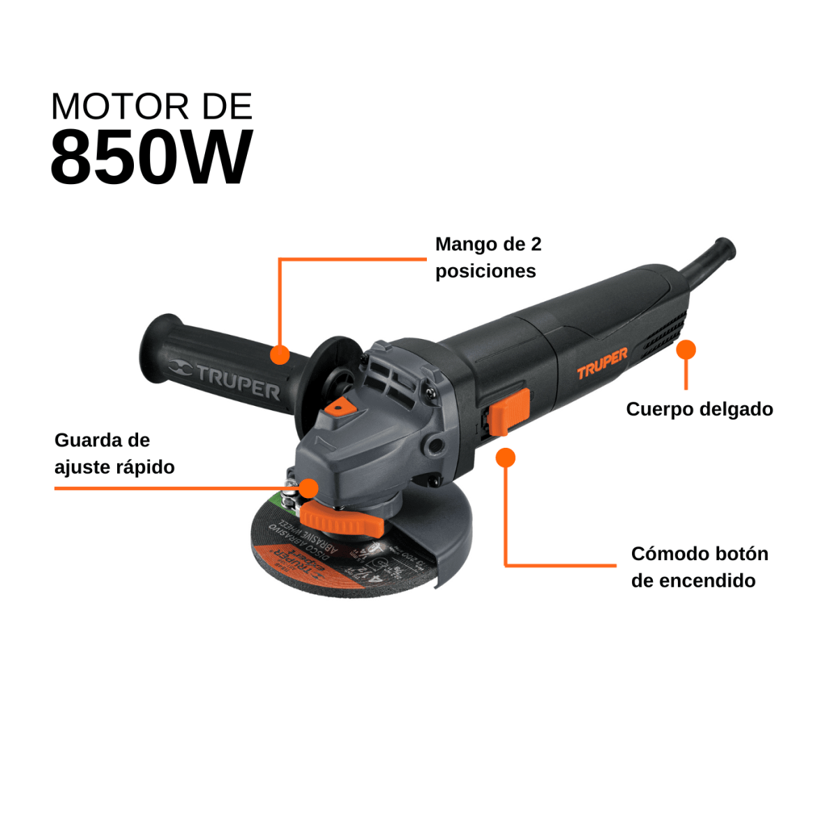 Combo Escalera Multiposición + Taladro 600w + Amoladora 850 Truper10