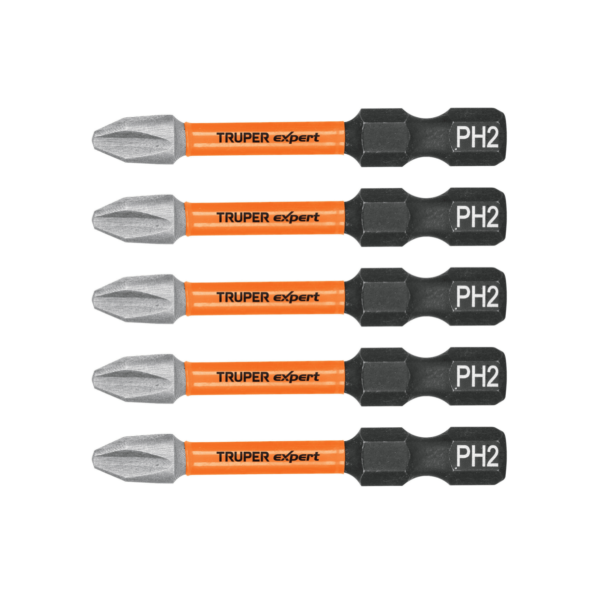 Estuche con 5 puntas de cruz PH2 de impacto largo 2 Truper1