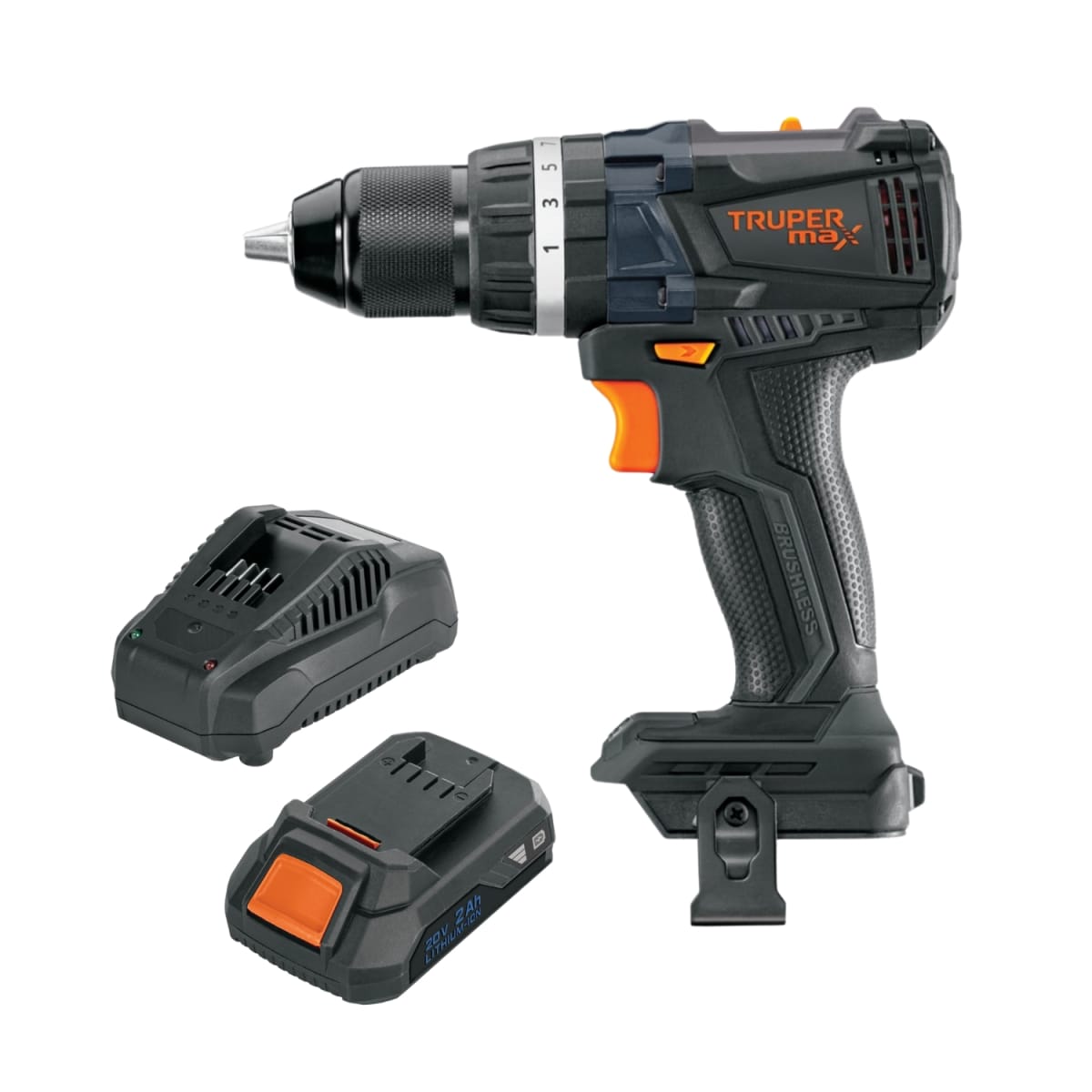 Taladro Percutor 20V + 1 bateria 2ah + 1 carg Truper Max1