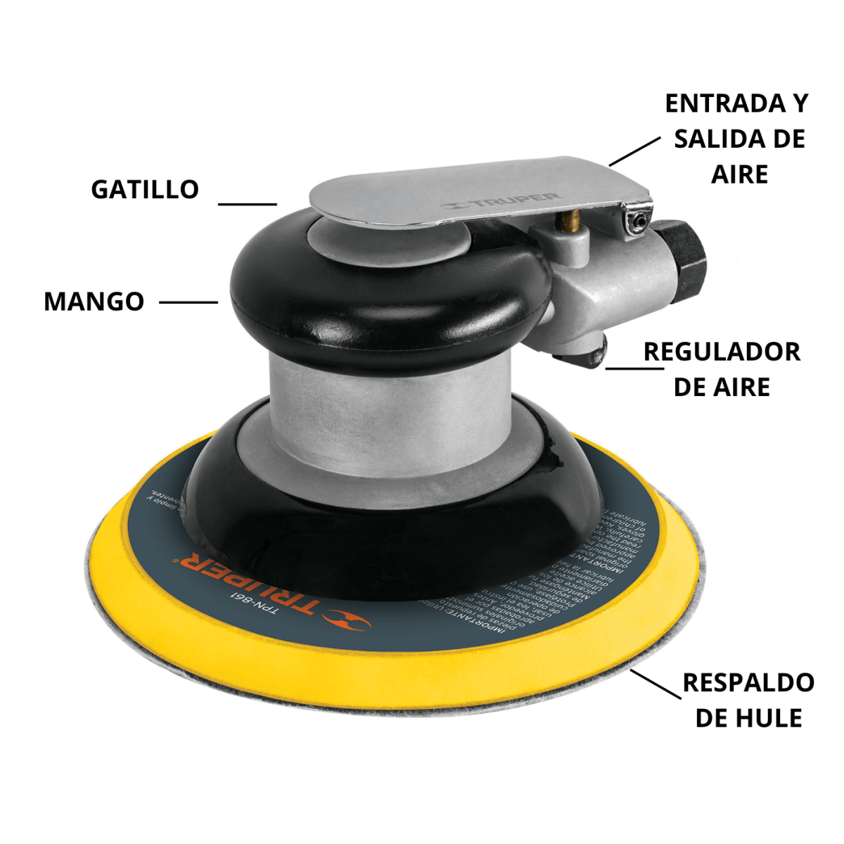 Lijadora orbital neumática industrial 6