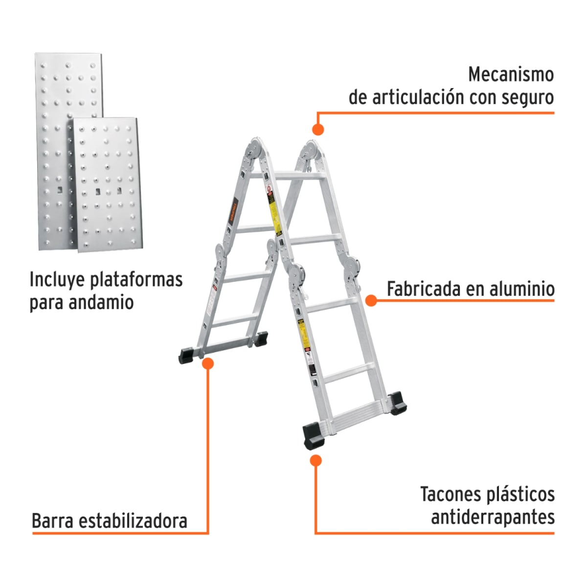 Escalera multiposición 8 peldaños Truper2