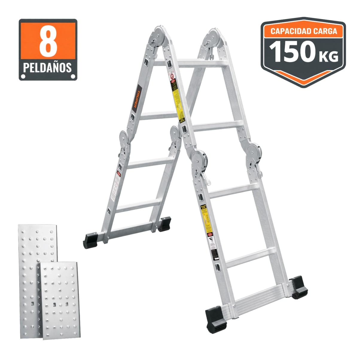 Escalera multiposición 8 peldaños Truper1