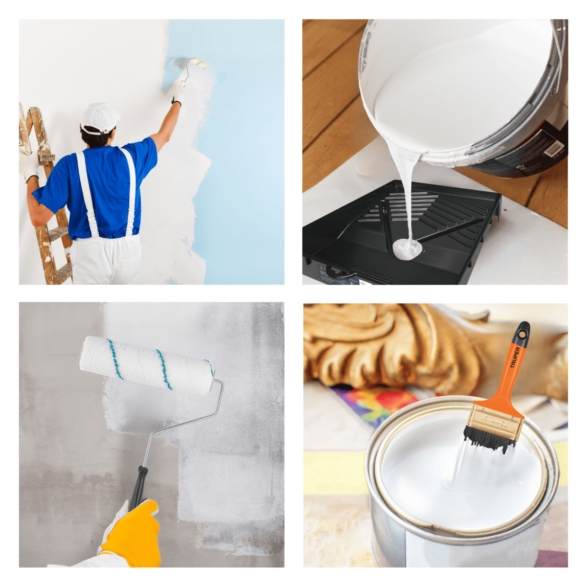 Escalera multiposición 16 peldaños + kit pintor fino Truper15