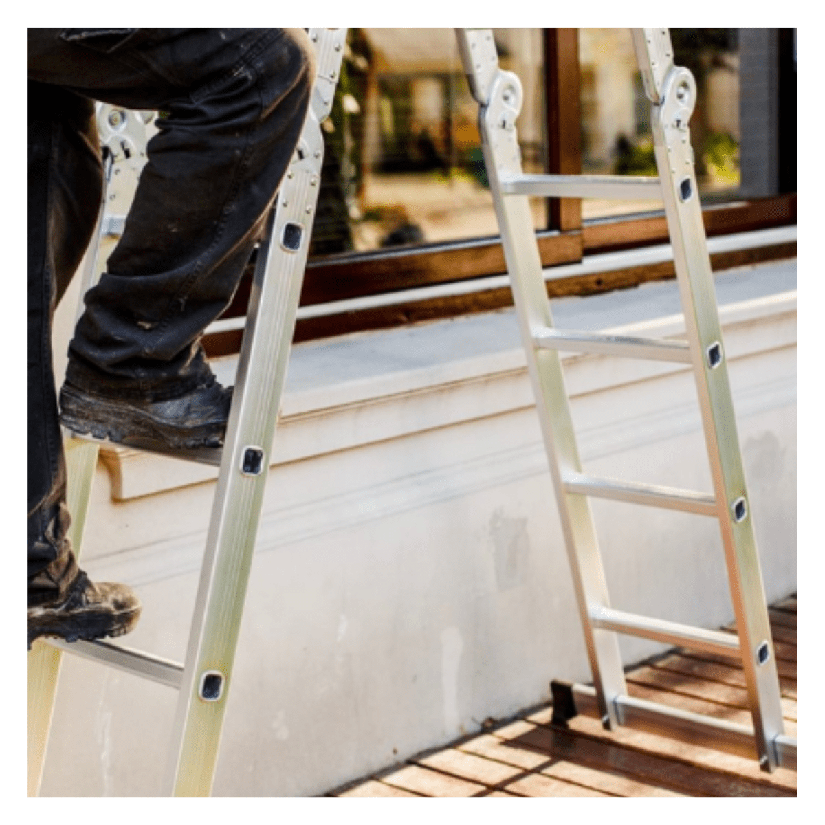 Escalera multiposición 16 peldaños + kit pintor fino Truper14