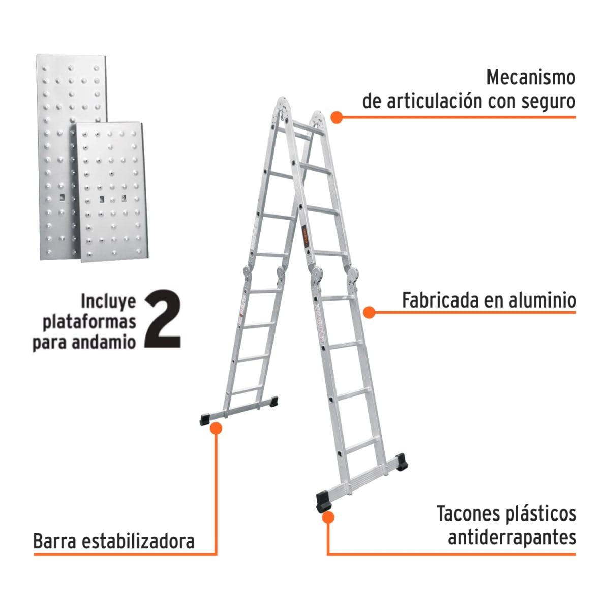 Escalera multiposición 16 peldaños Truper4