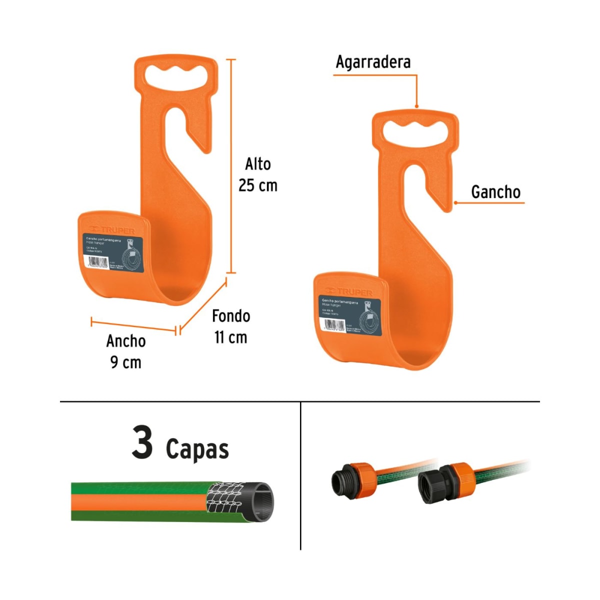 Hidrolavadora 1500 psi + manguera 10m + pistola Truper9