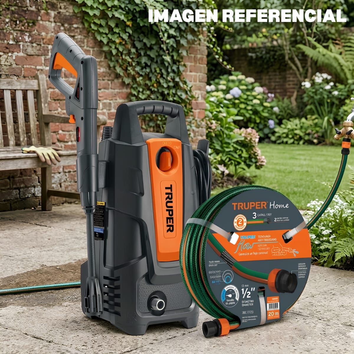 Hidrolavadora 1400W 1500 PSI + Manguera 20 metros Truper2