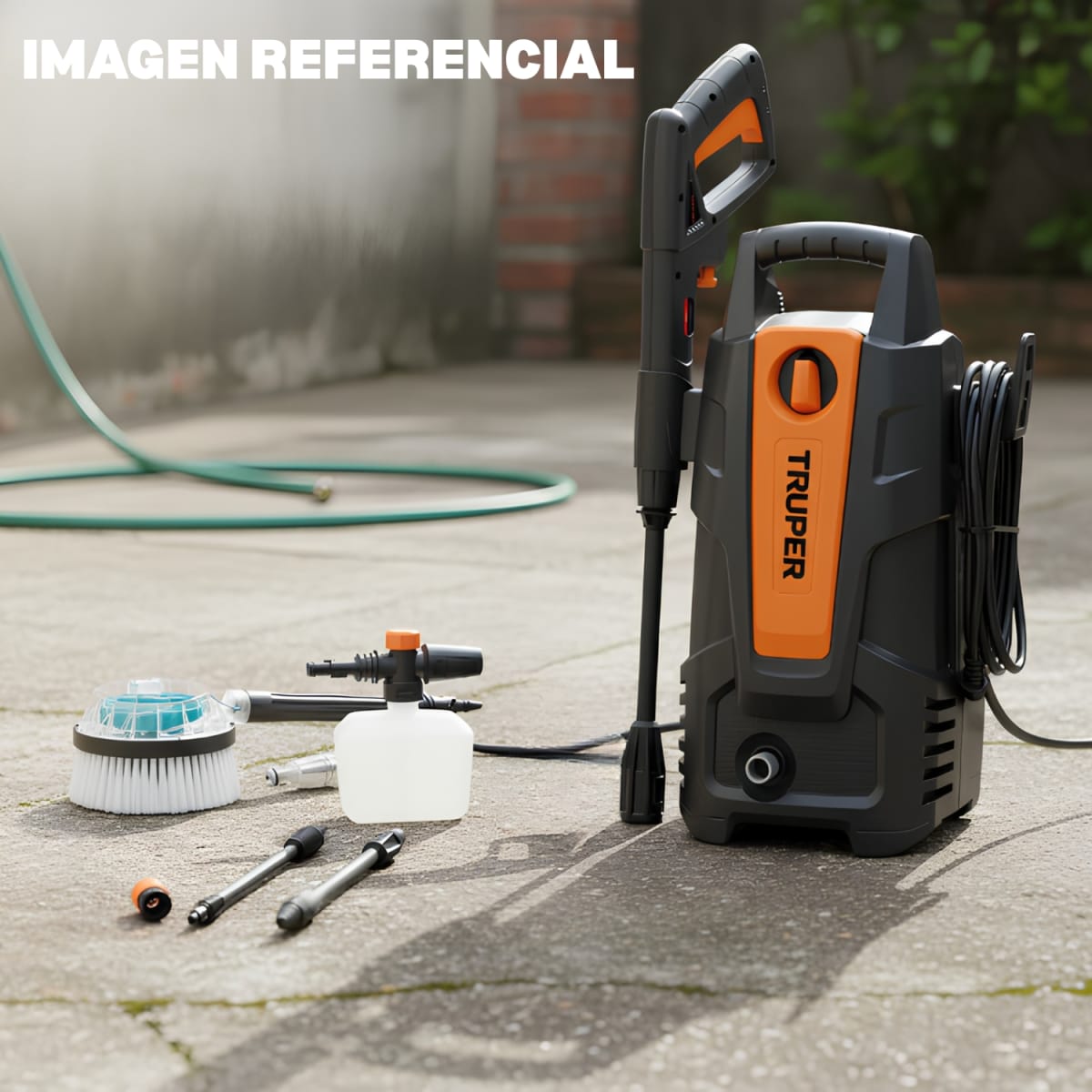 Hidrolavadora 1500 Psi Truper + Cepillo giratorio Total2