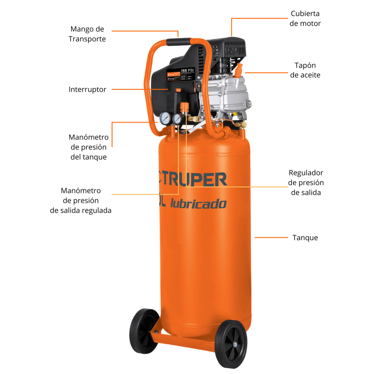 Compresora vertical 80 litros Truper4
