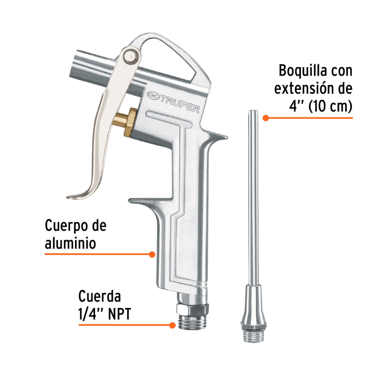 Combo Compresora 50 L  manguera 5m pistola para pintar y sopletear Truper4