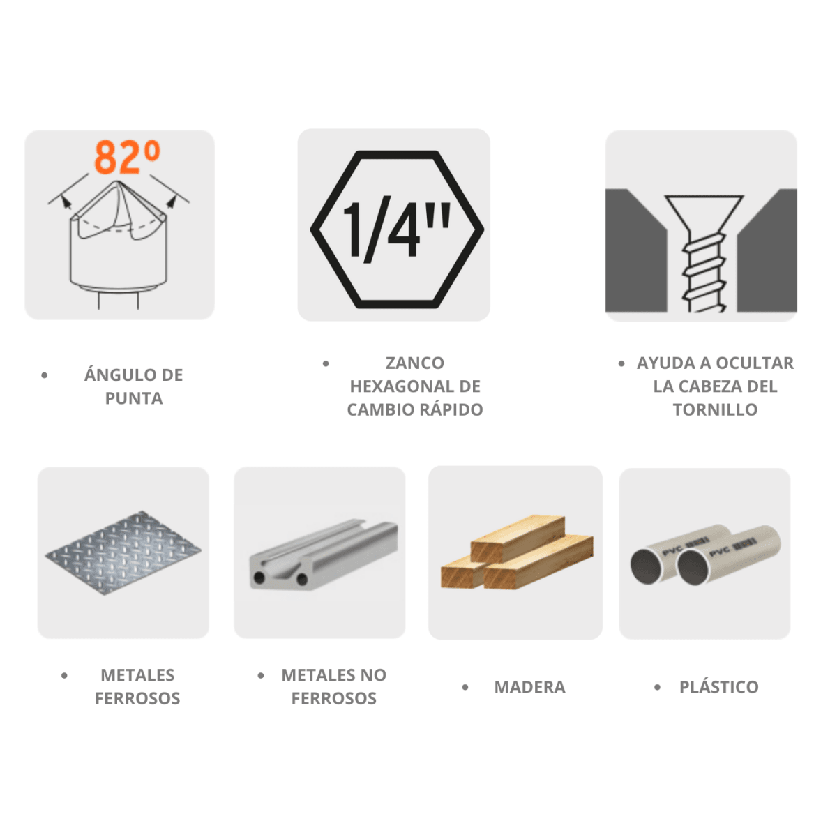 Juego de 3 avellanadores para metal truper2