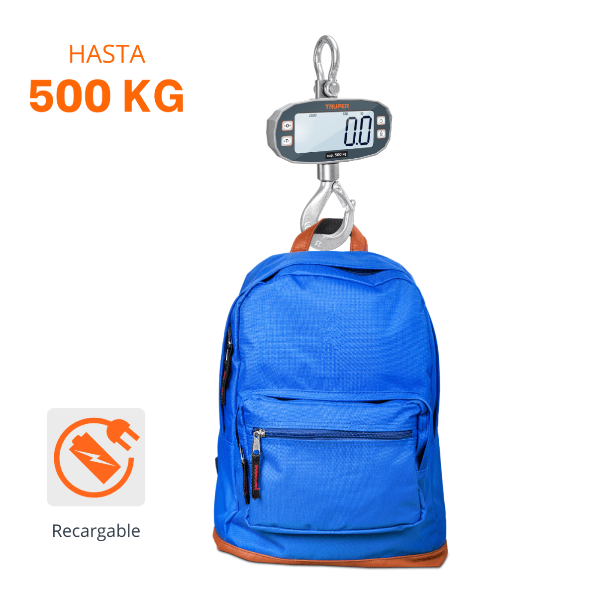 Balanza electronica colgante 500Kg Truper5