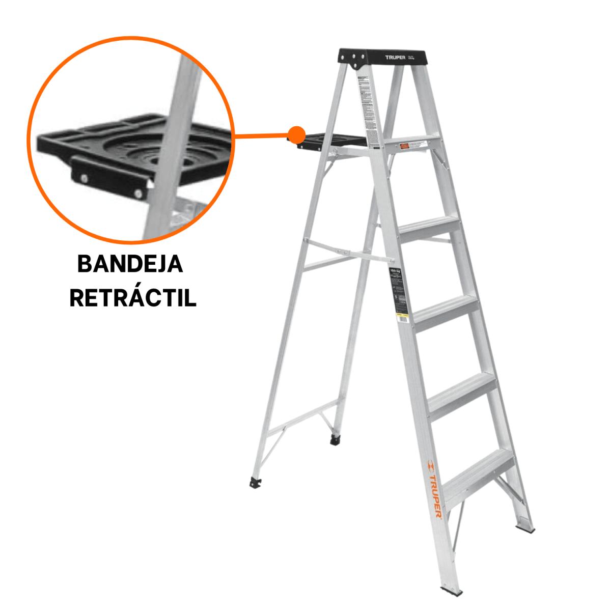 Escalera Tipo Tijera 5 Peldaños Soporta 150 Kg Truper7