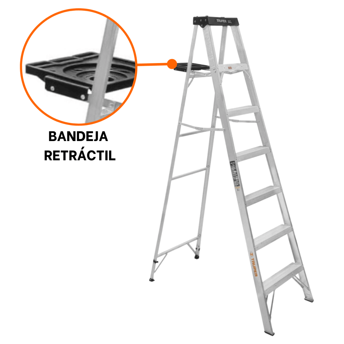 Escalera Tipo Tijera 6 Peldaños Soporta 150 Kg Truper7