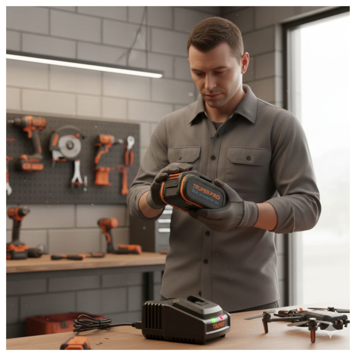 Taladro Percutor + Llave de impacto 20V + 1bat Truper4