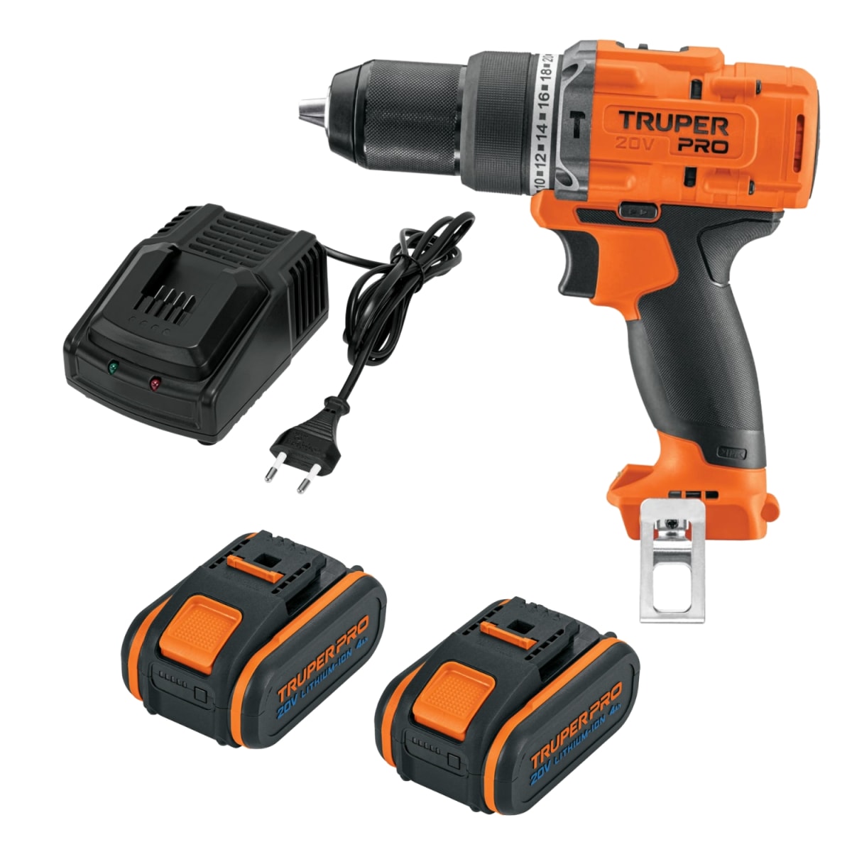 Taladro Percutor 20V + 2 Baterias 4 Ah + Cargador Truper1