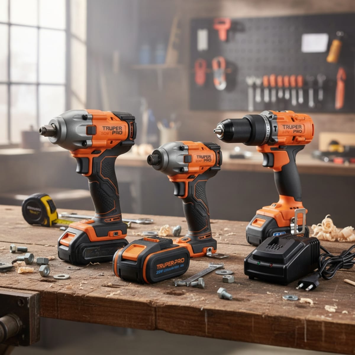 Taladro + Llave + Atornillador de impacto 20V + 1bat Truper2