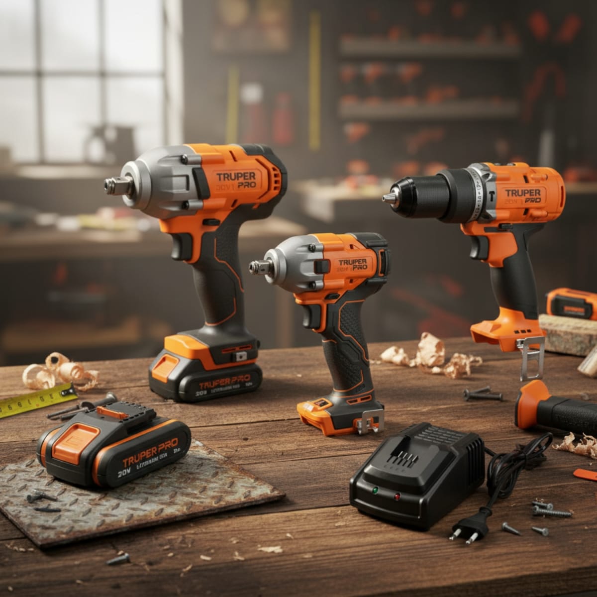 Taladro + Llave + Atornillador de impacto + 1bat 20V Truper2