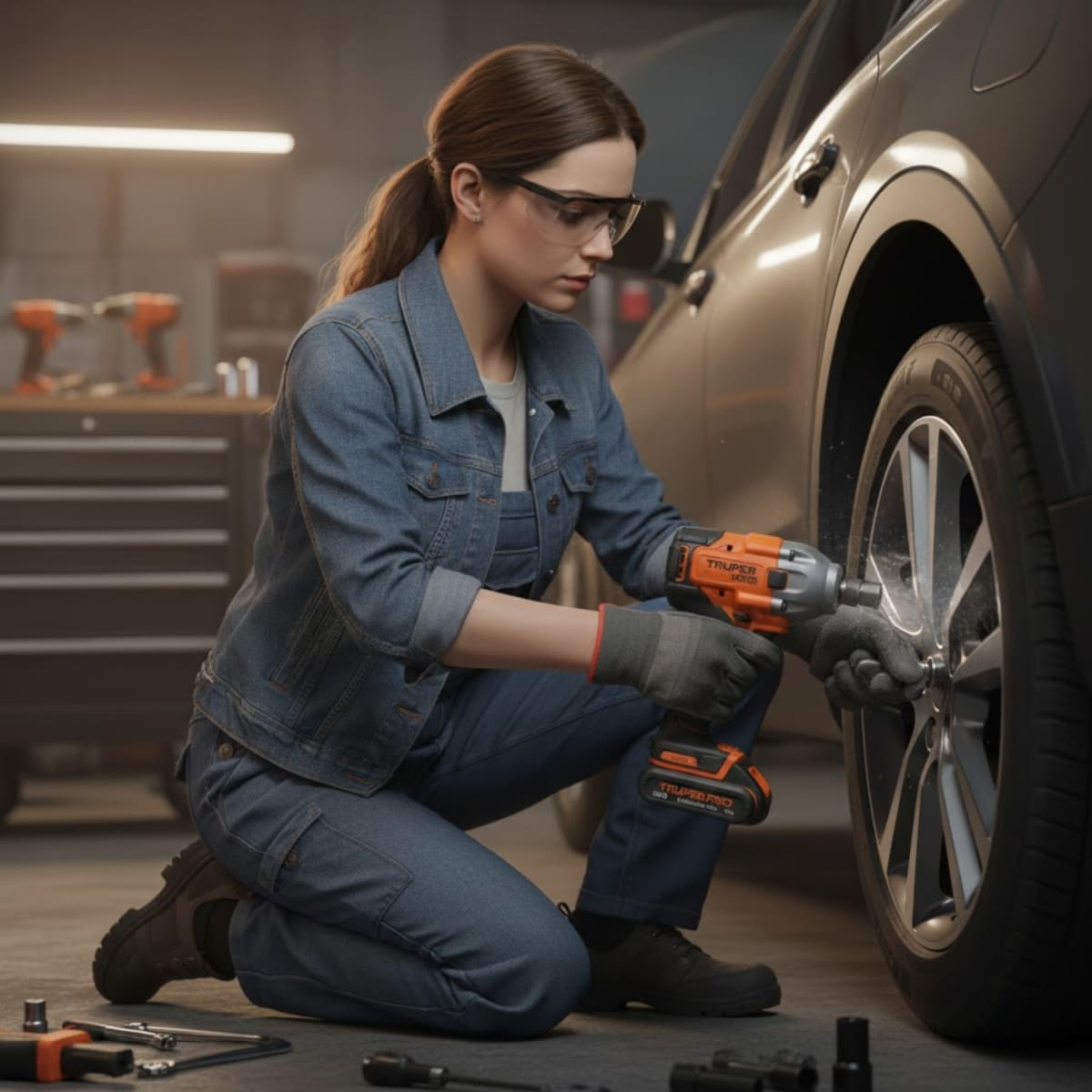 Taladro + Llave + Atornillador de impacto + 1bat 20V Truper3