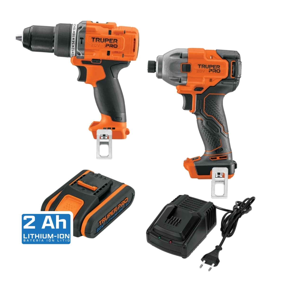 Taladro Percutor + Atornillador de impacto +1 bat 20v Truper1