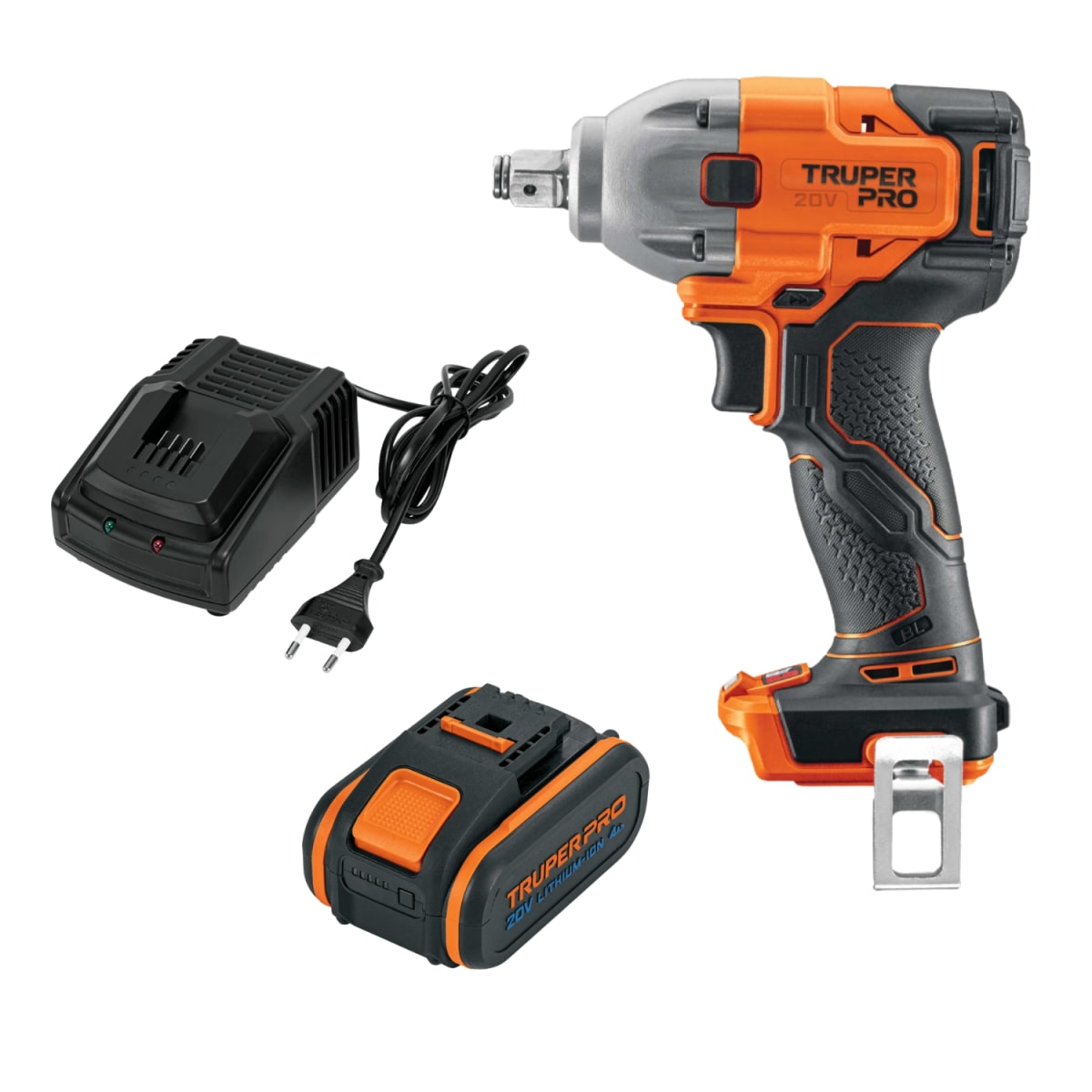 Llave de Impacto 20V + 1 Bateria 4Ah + Cargador Truper1