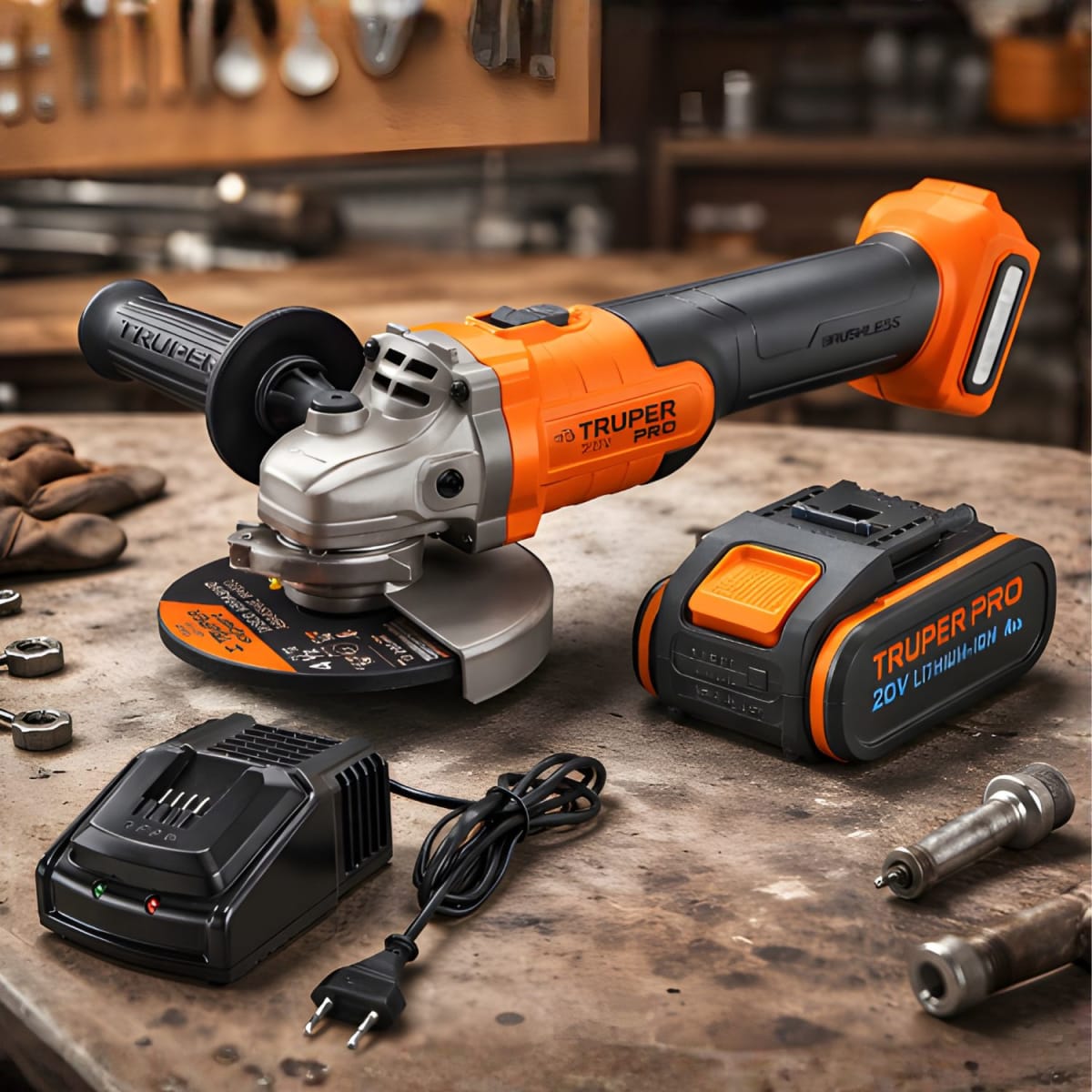 Amoladora 4 1/2 20V + 1 Bateria 4ah + Cargador Truper2