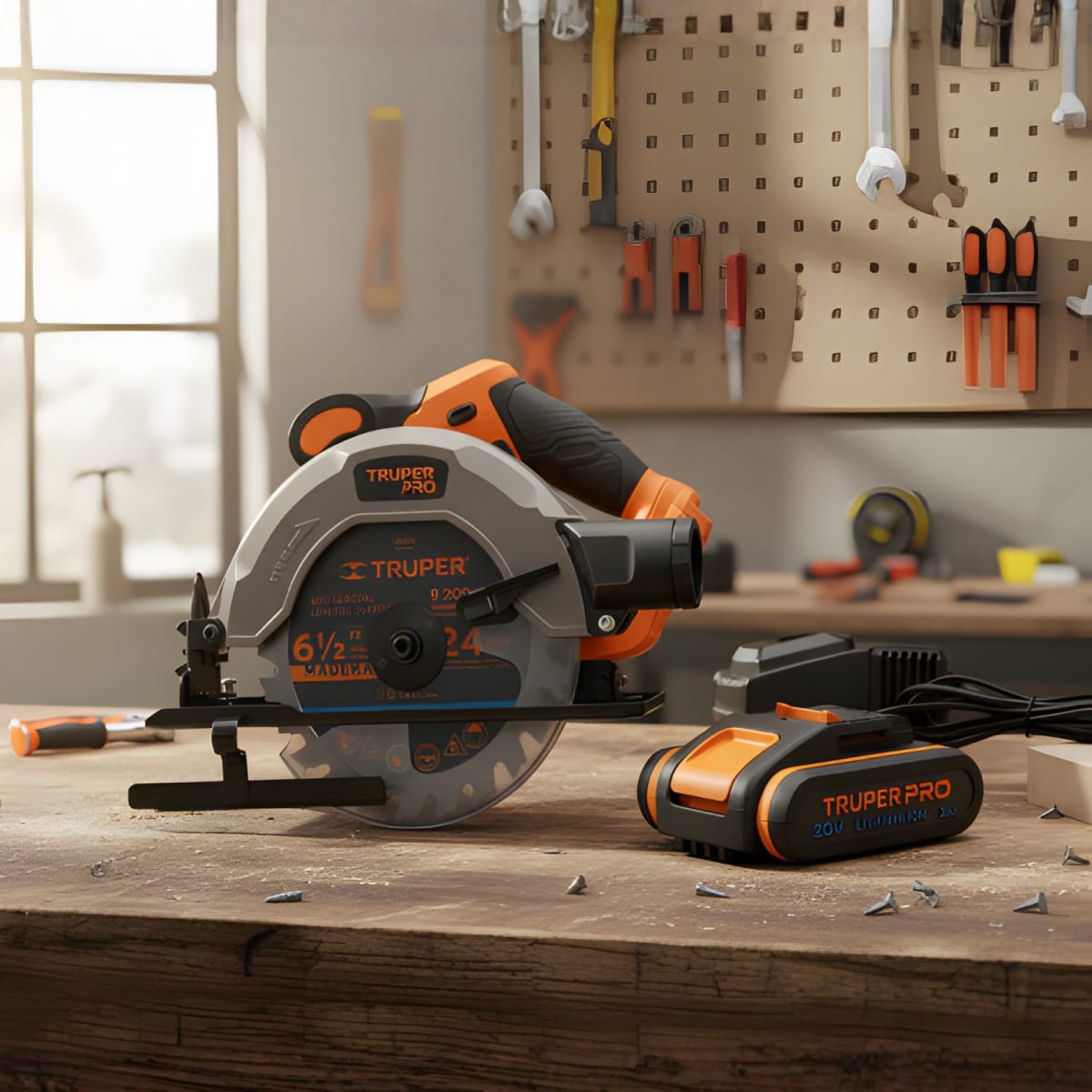 Sierra Circular 6 1/2 20V + 1 Bateria 2ah + Cargador Truper2