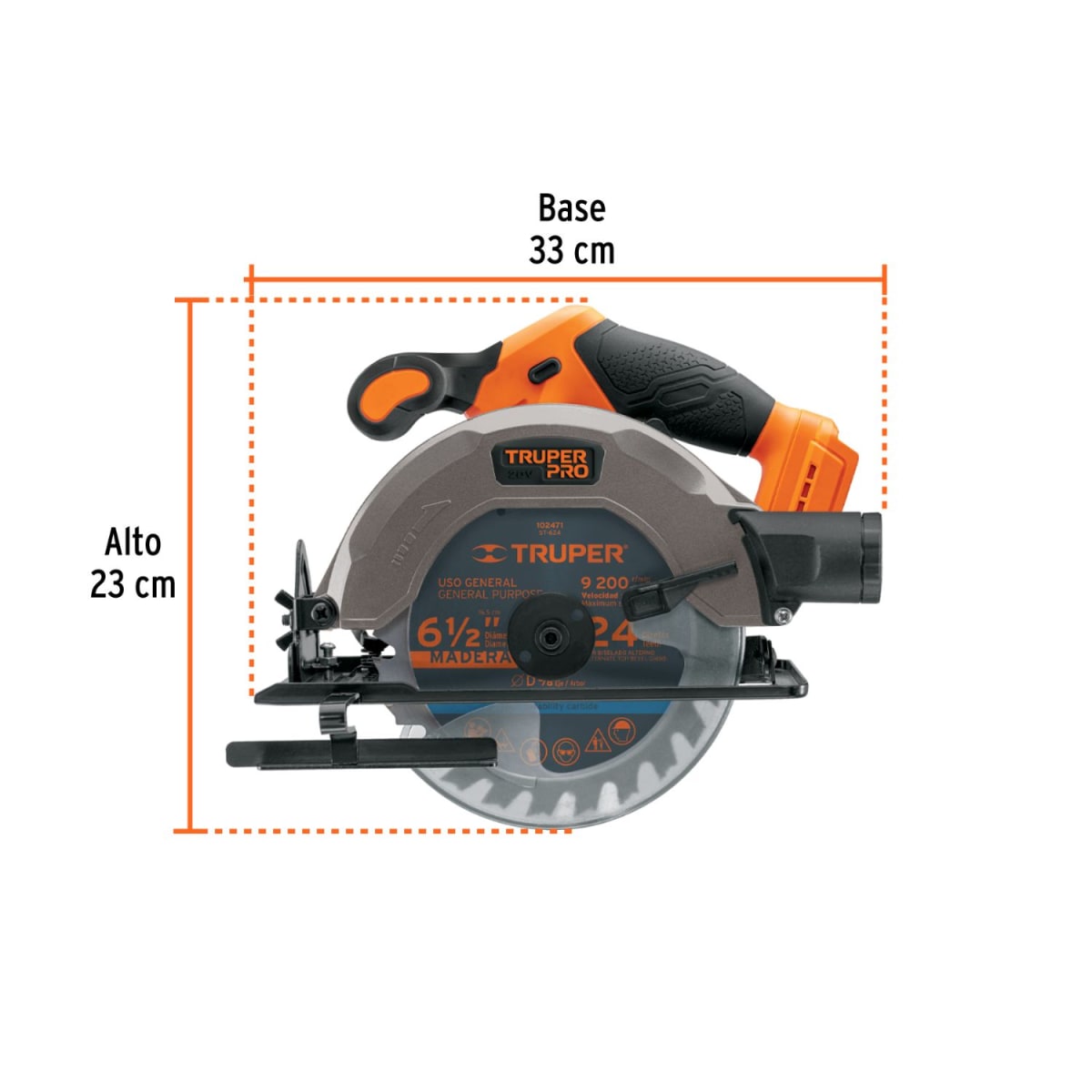 Sierra Circular 6 1/2 20V (Solo cabezal) Truper5