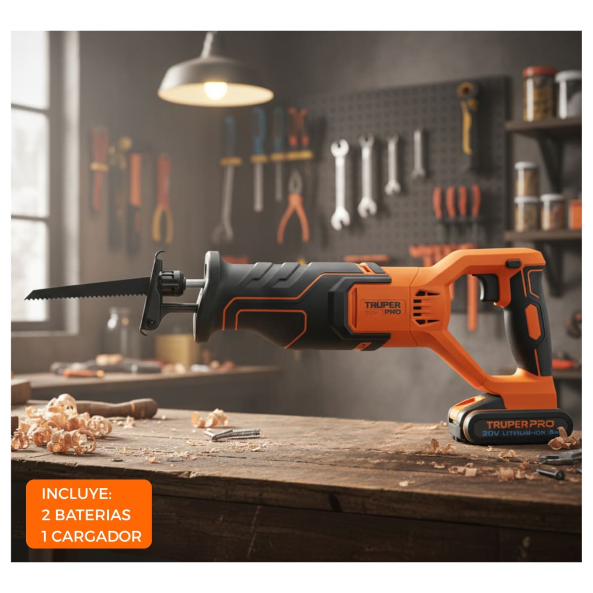 Sierra Sable 20V + 2 Baterias 4Ah + Cargador Truper2