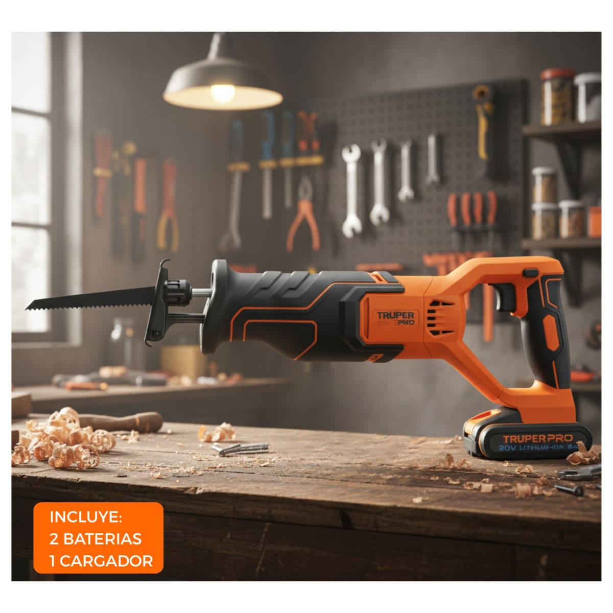 Sierra Sable 20V + 2 Bateria 2Ah + Cargador Truper2