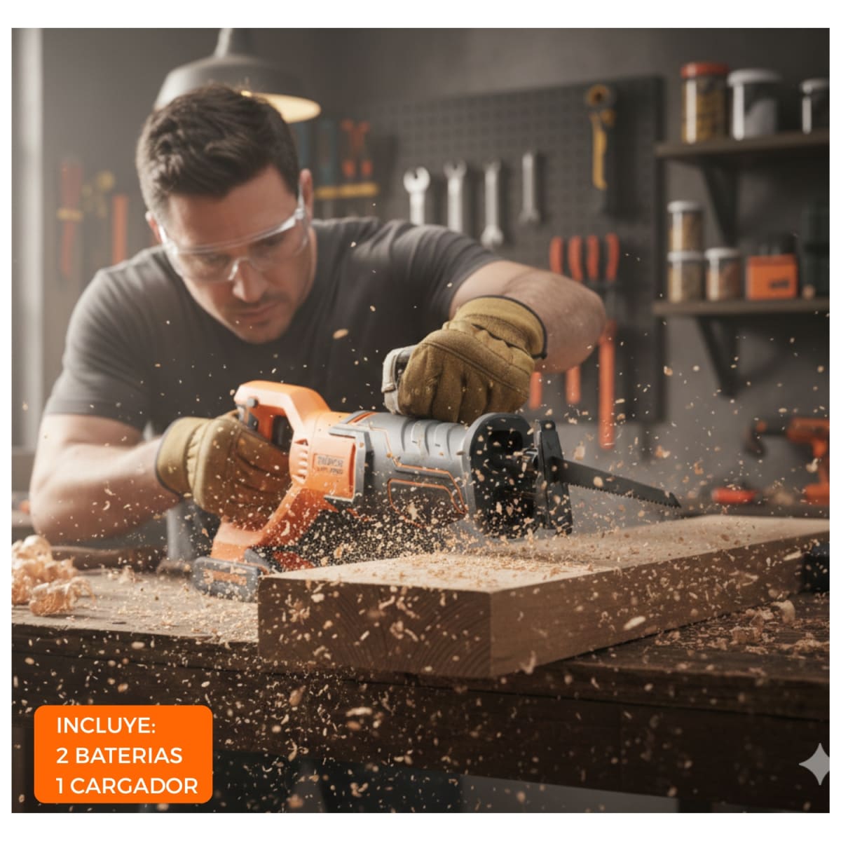 Sierra Sable 20V + 2 Bateria 2Ah + Cargador Truper3