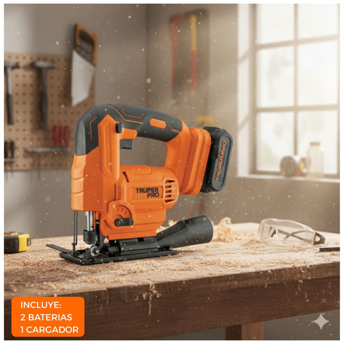 Sierra Caladora 20V + 2 Baterias 4Ah + Cargador Truper2