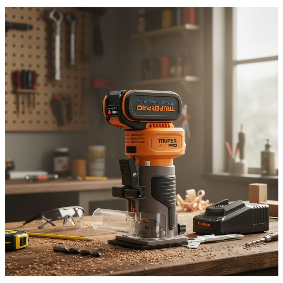 Ruteadora de palma + 1 Bateria 4ah + cargador Truper2