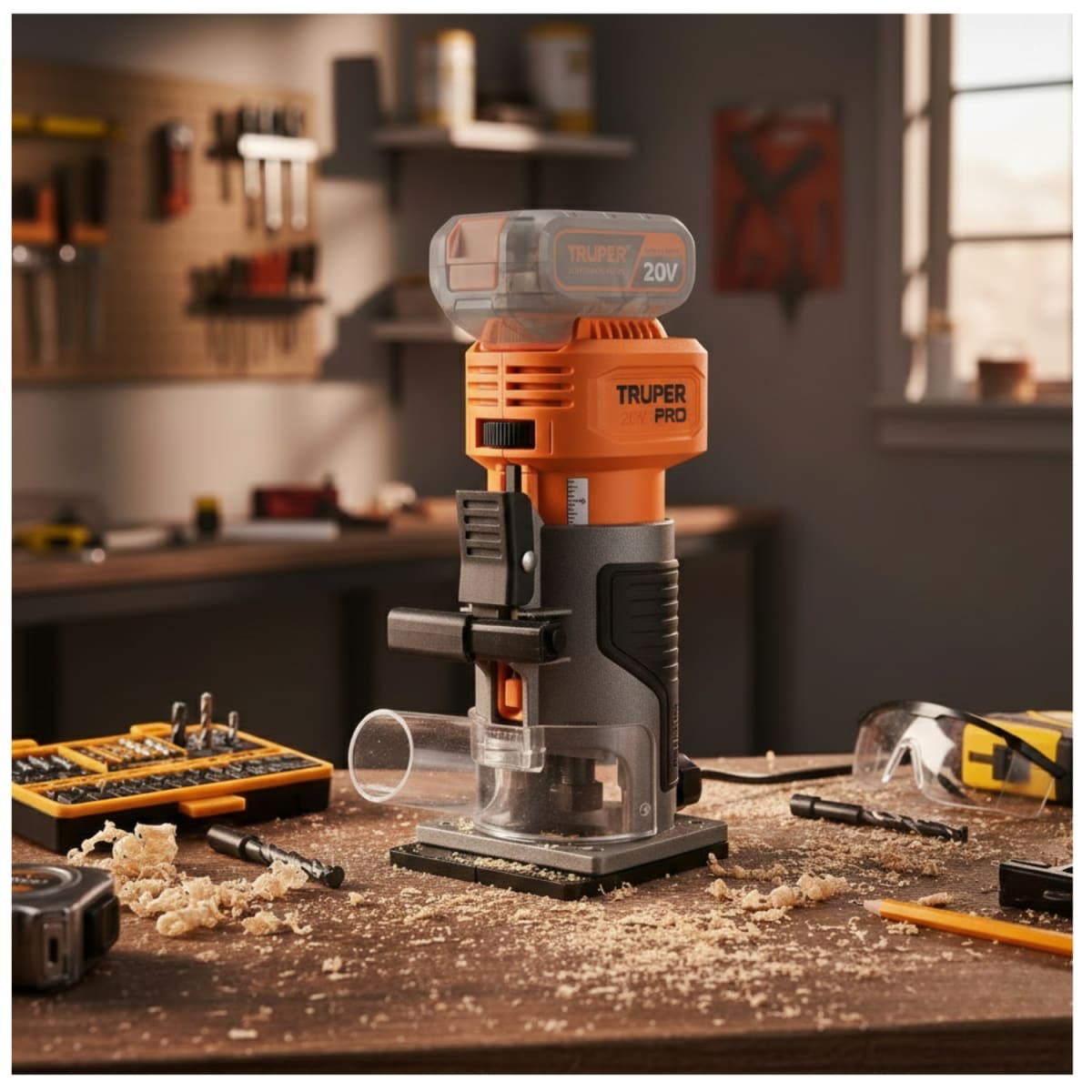 Ruteadora de palma inalambrica 20v (solo cabezal) Truper2