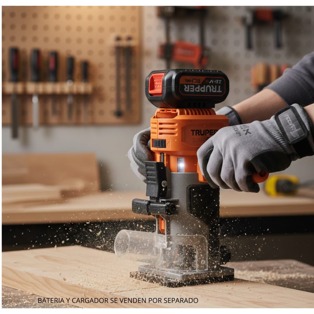 Ruteadora de palma inalambrica 20v (solo cabezal) Truper3