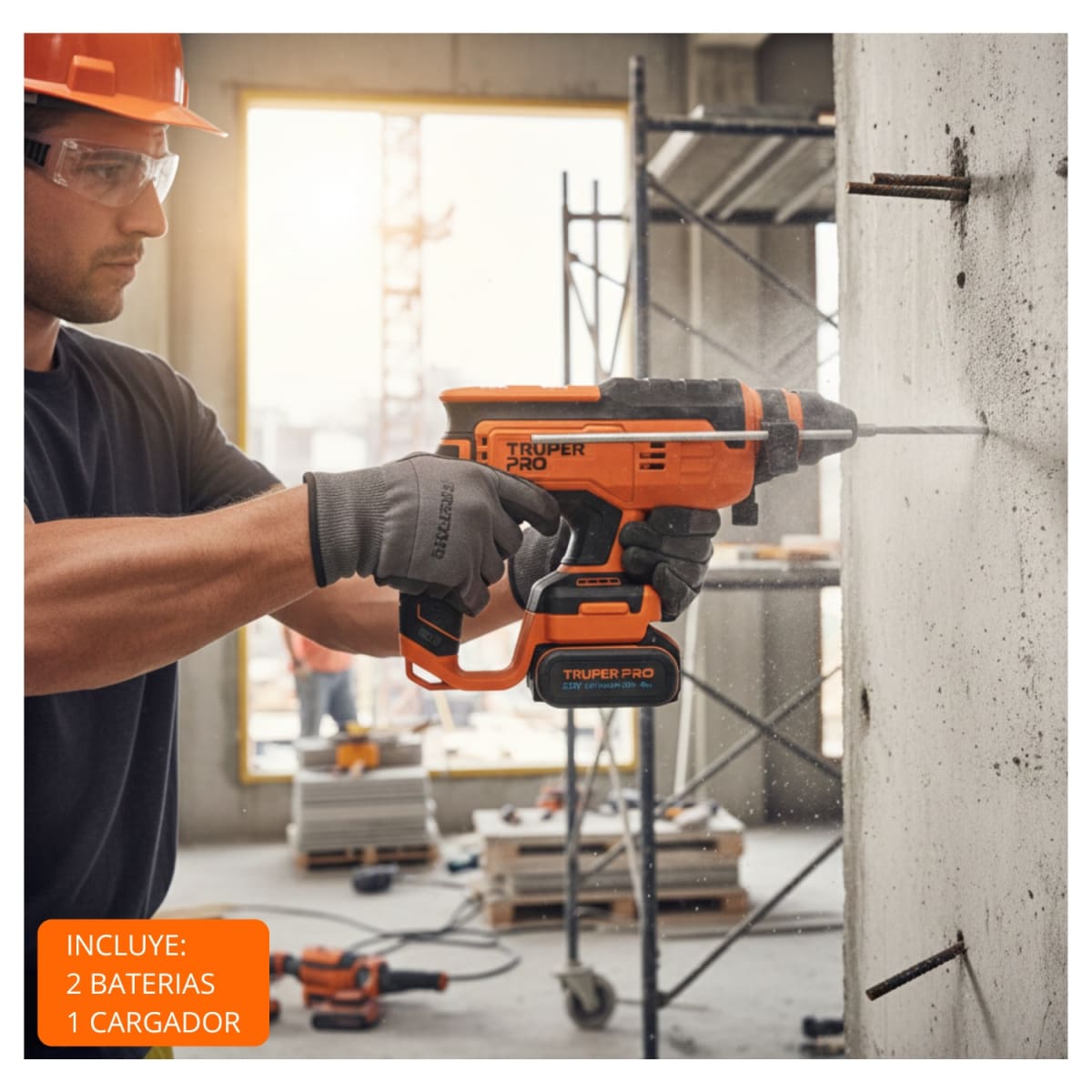 Rotomartillo SDS Plus 20V +2 Baterias 4 Ah+ Cargador Truper3