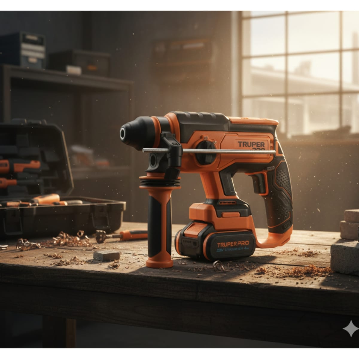 Rotomartillo SDS Plus 20V + 1 Bateria 4 Ah + Cargador Truper2