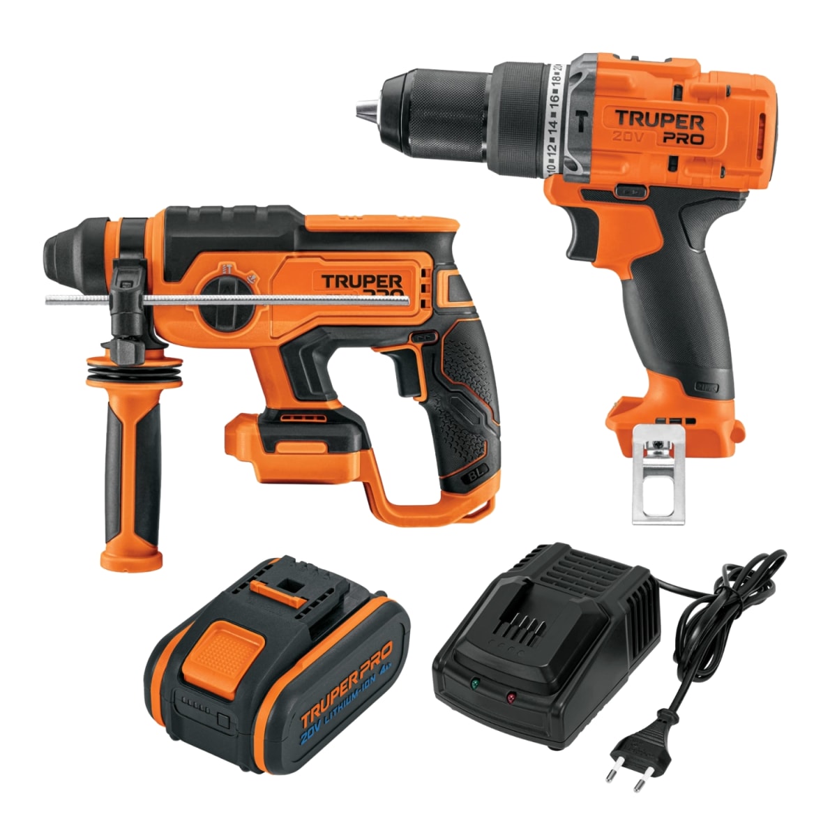 Combo Rotomartillo + Taladro Percutor + 1bat 4ah Truper1