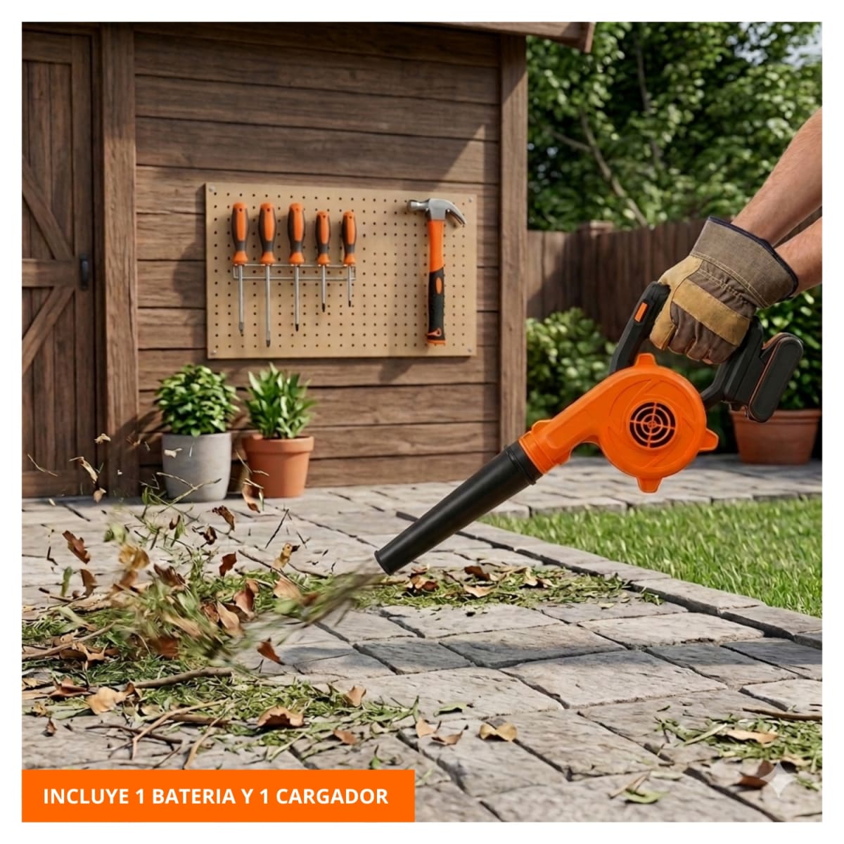 Sopladora Inalámbrica 20V + 1 Bateria 2ah + Cargador Truper3