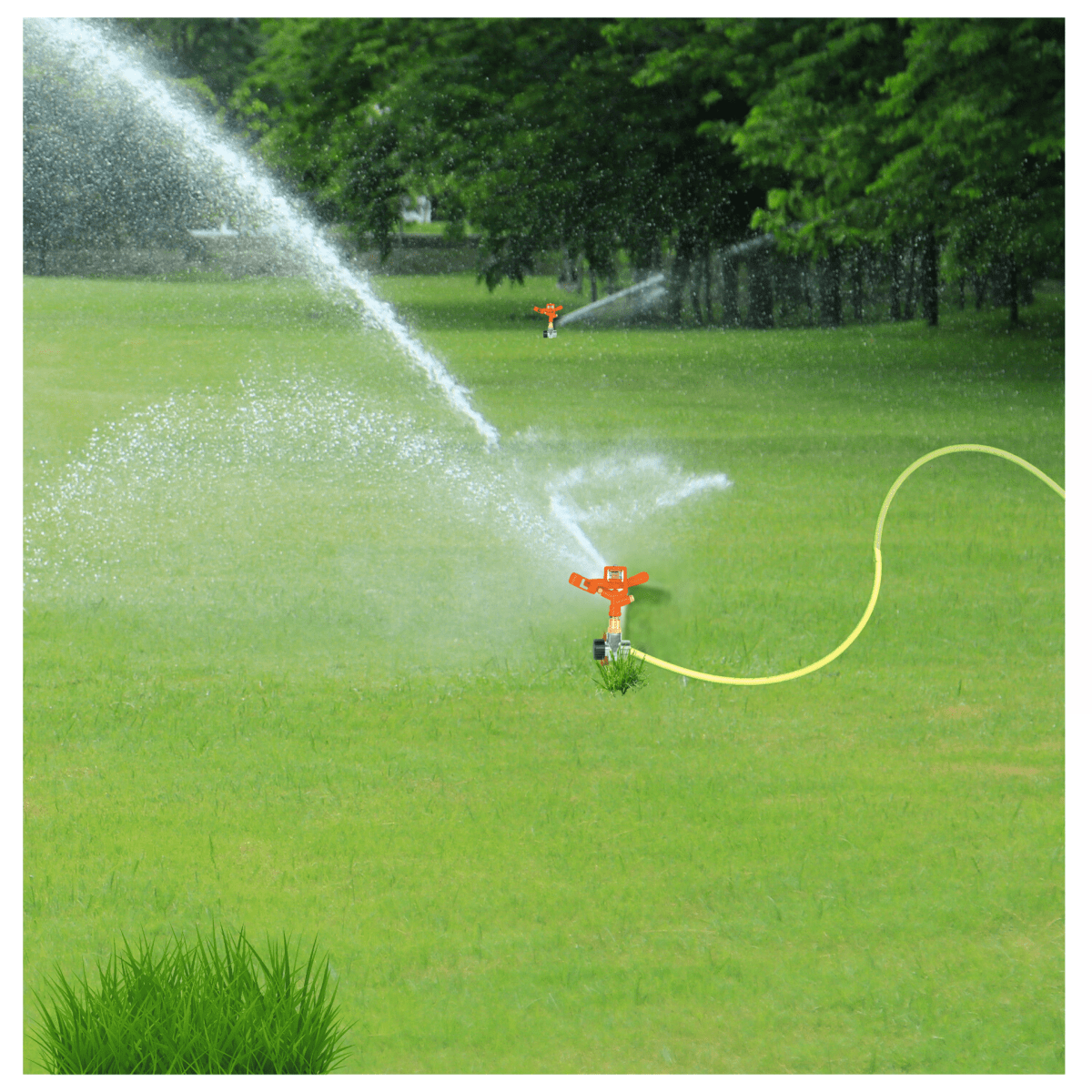 Aspersor metalico 2 vias estaca metalica 11