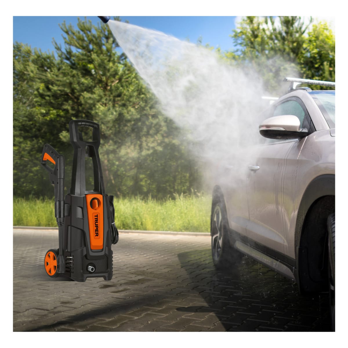 Hidrolavadora Electrica 1800PSI + Manguera 15m+Shampu+Silicona5