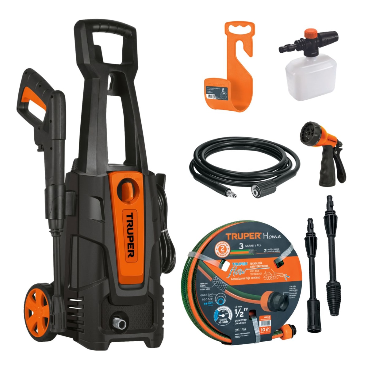 Hidrolavadora 1800psi + Kit de Riego 10m Truper2