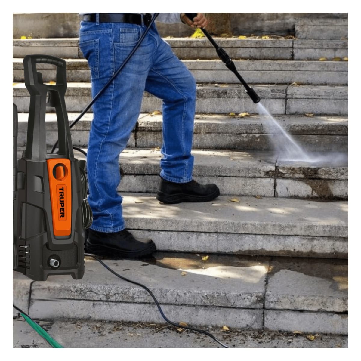 Hidrolavadora 1800psi + Kit de Riego 10m Truper18