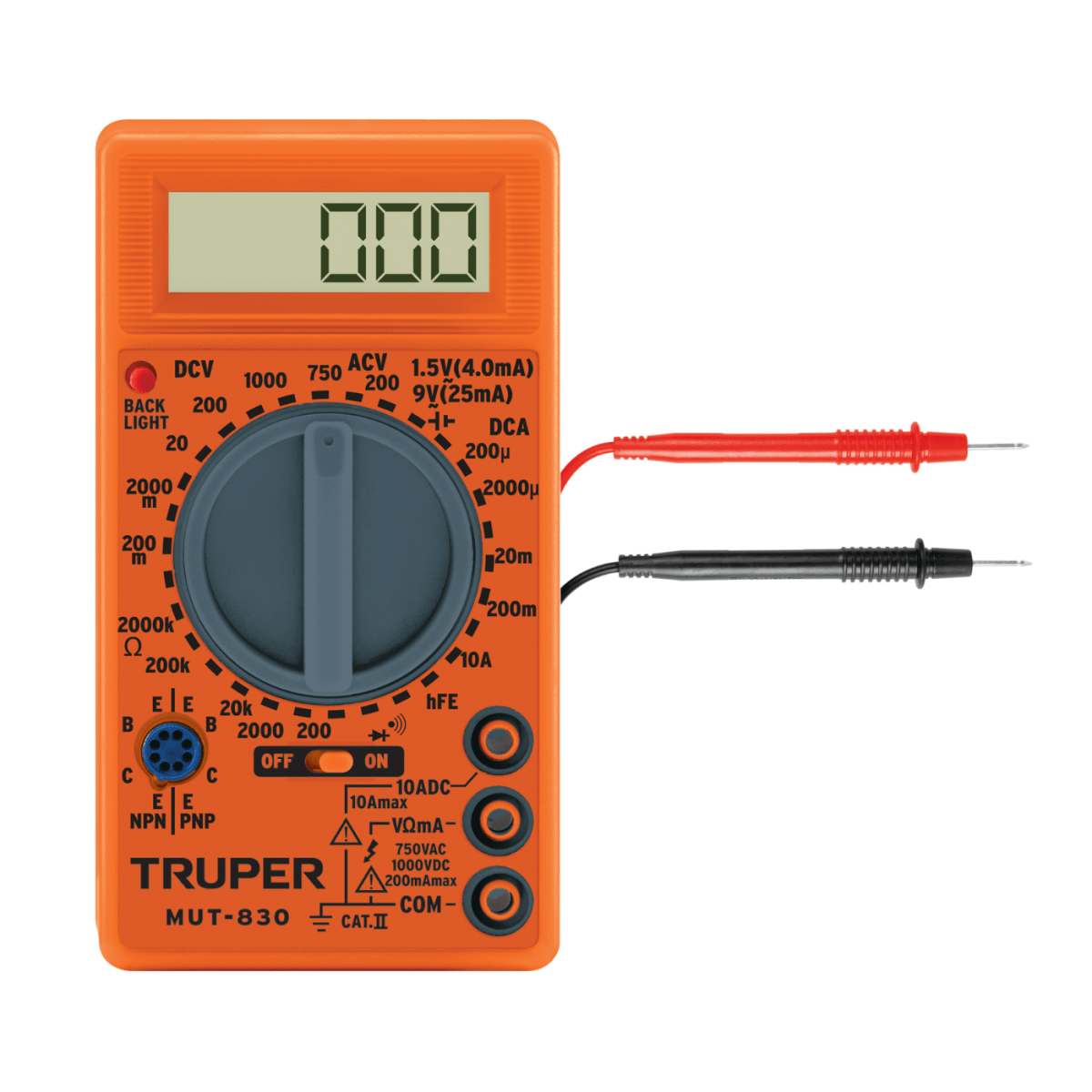Multímetro digital + probador de corriente Truper2