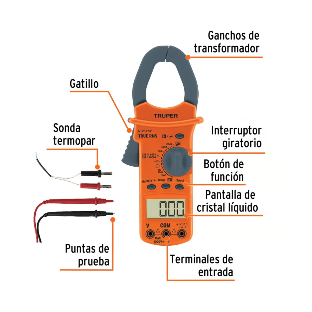 Pinza amperimétrica + pelacables automático + desarmadores Truper2