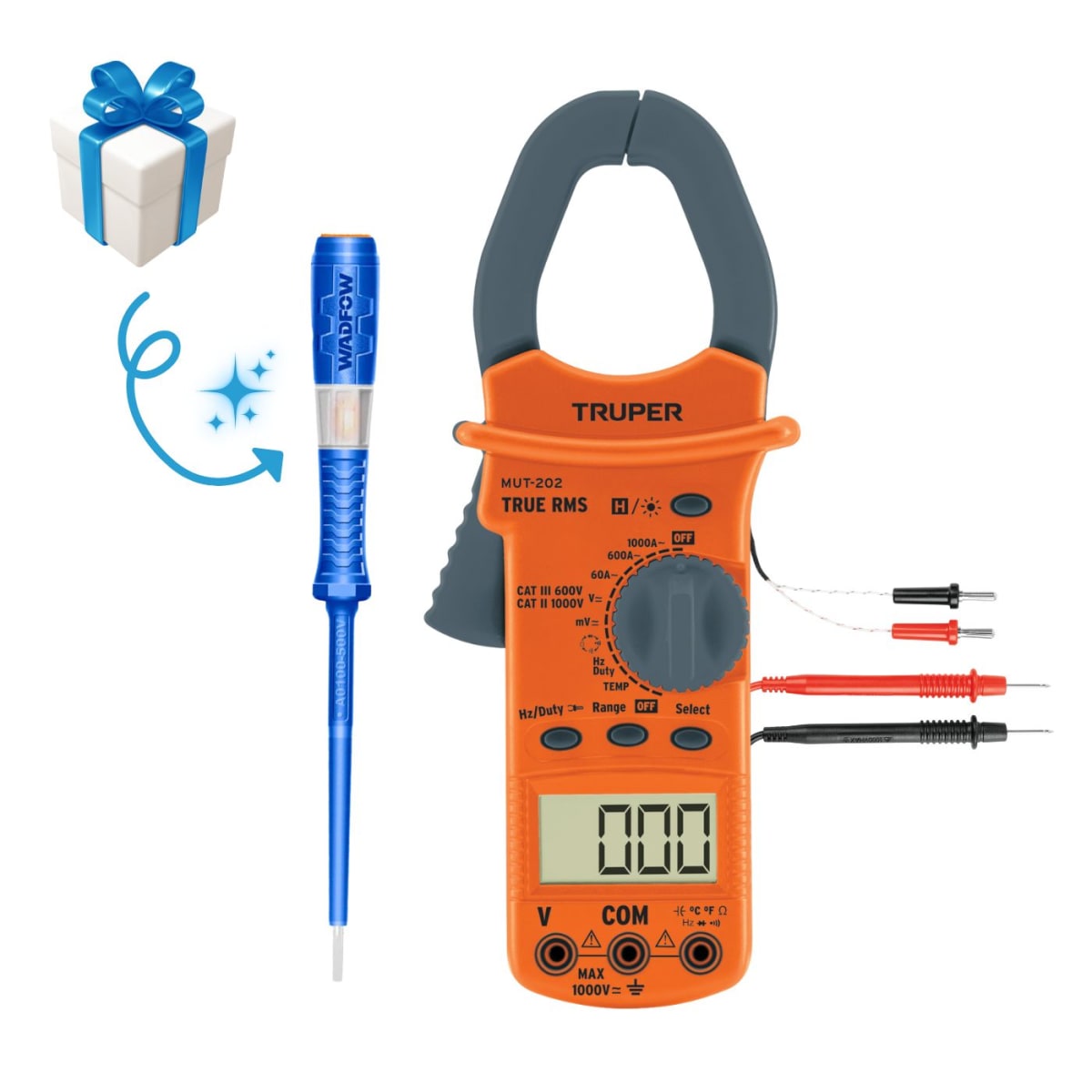 Pinza amperimétrica industrial Truper + piloto12