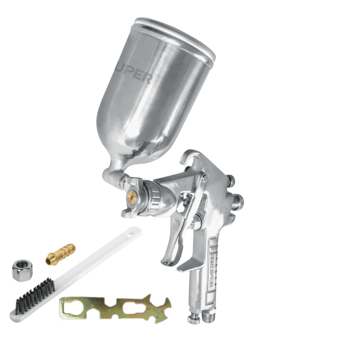 Pistola para pintar de gravedad LVMP vaso aluminio boq 1.4 mm Truper1