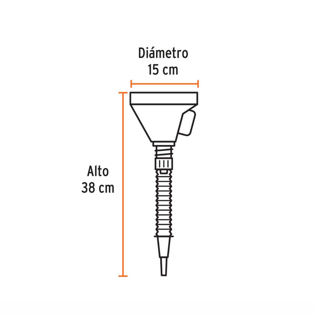Embudo plástico 500 ml con filtro cuello flexible Truper5